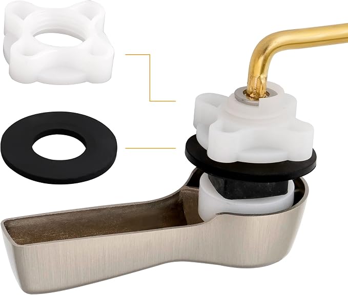 Hibbent Universal Metal Front Mount Toilet Handle Replacement Kit, Brass Toilet - Image 3