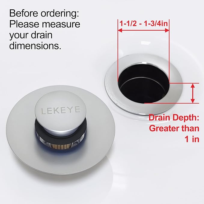 LEKEYE Tub Stopper | Shower Drain Hair Catcher | Pop-up Drain Stopper - Image 5