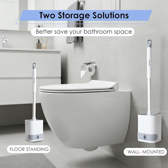 Toilet Cleaner Brush, Silicone Toilet Brush+Pumice Stone - Image 8