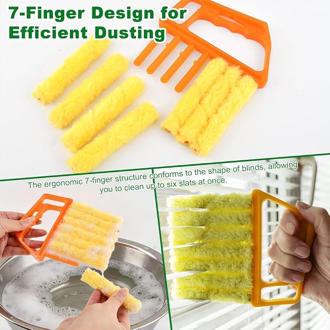 5Pcs Blind Cleaner Duster Tool Window Blind Cleaner, 7 Fingers Dusting Cleaners - Image 6