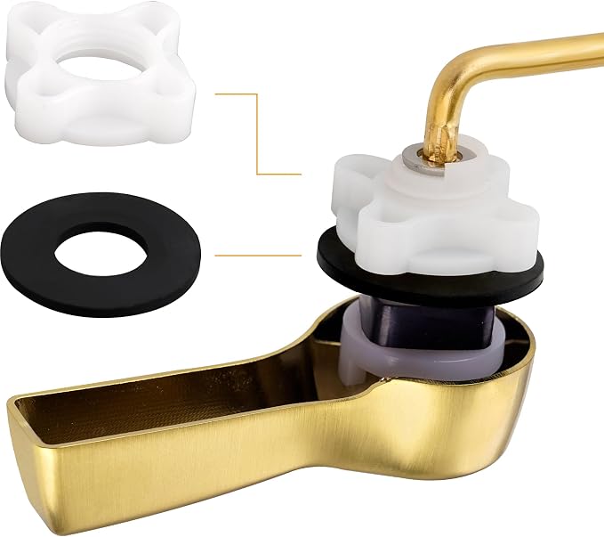 Hibbent Universal Metal Front Mount Toilet Handle Replacement Kit, Brass Toilet - Image 4