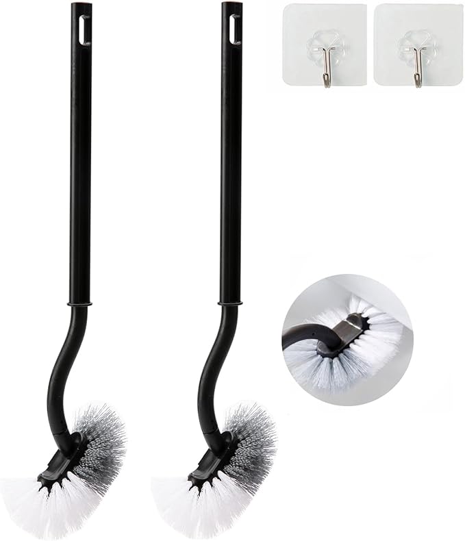 2 Pack Curved Toilet Bowl Brush Without Holder by Ryhiac