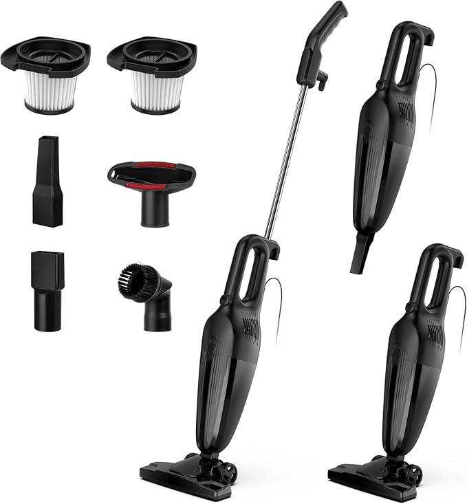 Zefiro 600W 28kpa Small Corded Stick Vacuum, 16Ft Corded Handheld Vacuum by Zefiro