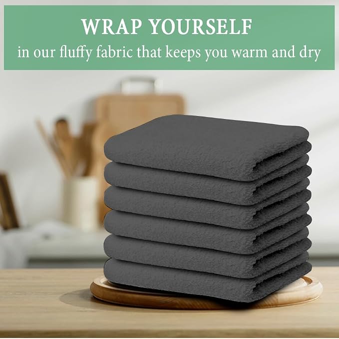 100% Cotton Terry Towel Cleaning Rags Grey 14'x17'|Pack of 60|Grade White - Image 3