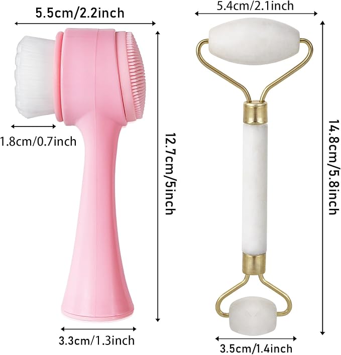 Face Brush 2 in 1, Silicone Facial Cleansing Exfoliating Brush Soft Bristles - Image 7
