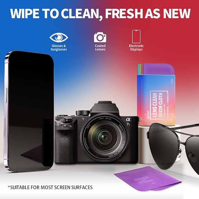 8-Pack Microfiber Lens Cleaning Cloth, Lint-Free & Scratch-Free, Instantly - Image 4