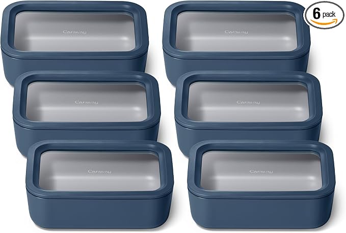Caraway 6pc Glass Food Storage Set – 6.6 Cup Food Containers by Caraway