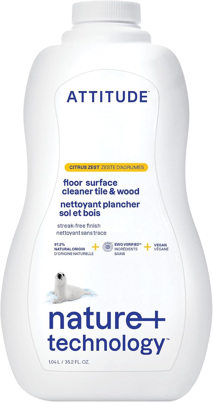 ATTITUDE Floor Cleaner, EWG Verified, Streak-Free, Vegan & Plant-Based by ATTITUDE