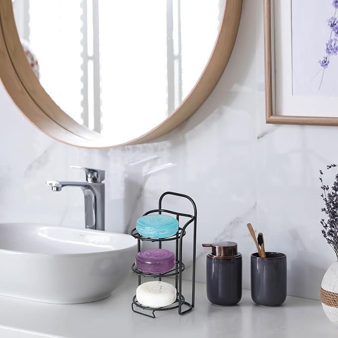 3-Tier Shower Soap Shampoo Bar Holder, Self Adhesive & Freestanding Draining - Image 5