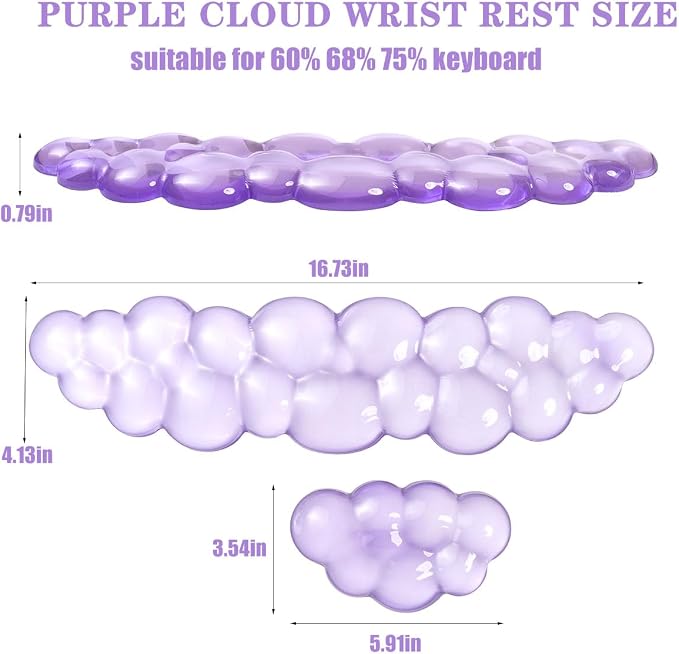 Purple Cloud Wrist Rest Set, Gel Wrist Rest - Image 2