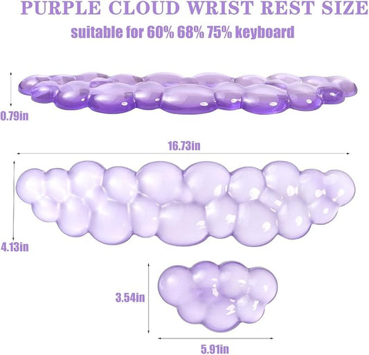 Purple Cloud Wrist Rest Set, Gel Wrist Rest - Image 2
