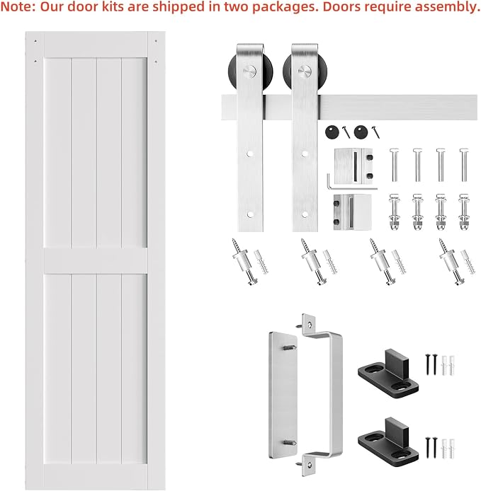 SmartStandard 24 x 84 inch White Sliding MDF Barn Door - Image 5