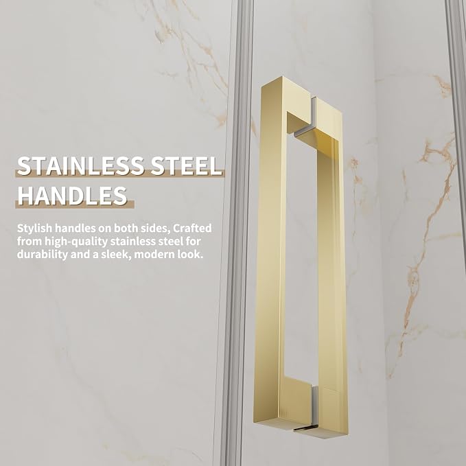 56-60" W x 74" H Frameless Sliding Shower Door, 5/16" Clear Tempered Glass - Image 6