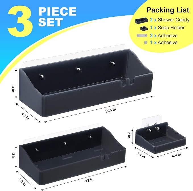 Acrylic Shower Caddy Bathroom Organizer, Rustproof Shower Shelves - Image 7