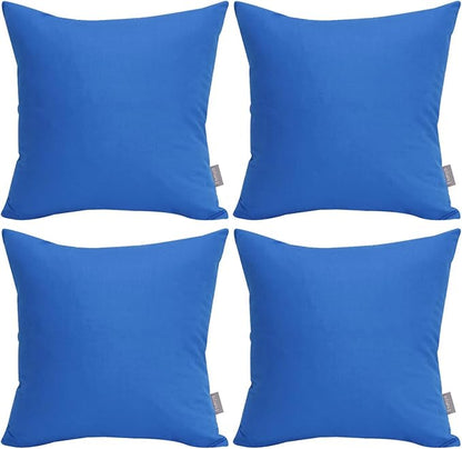 4-Pack 100% Cotton Comfortable Solid Decorative Throw Pillow Case,Thmyo Square Cushion Cover Pillowcase Sublimation Blank Pillow Covers DIY Throw Pillowcase for Sofa Bedroom(22x22 inch/ 55x55cm,Blue)