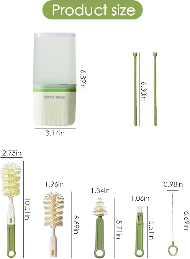 Baby Bottle Brush Set-Travel Bottle Cleaner Kit - Image 8