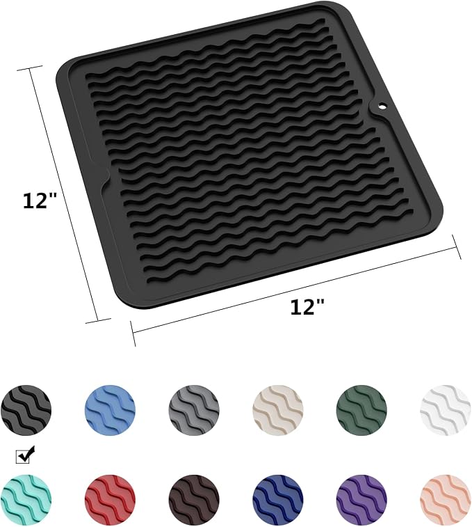 ZLR Silicone Dish Drying Mat for Kitchen Counter, Eco-Friendly Fast Dry Dish Mat - Image 6