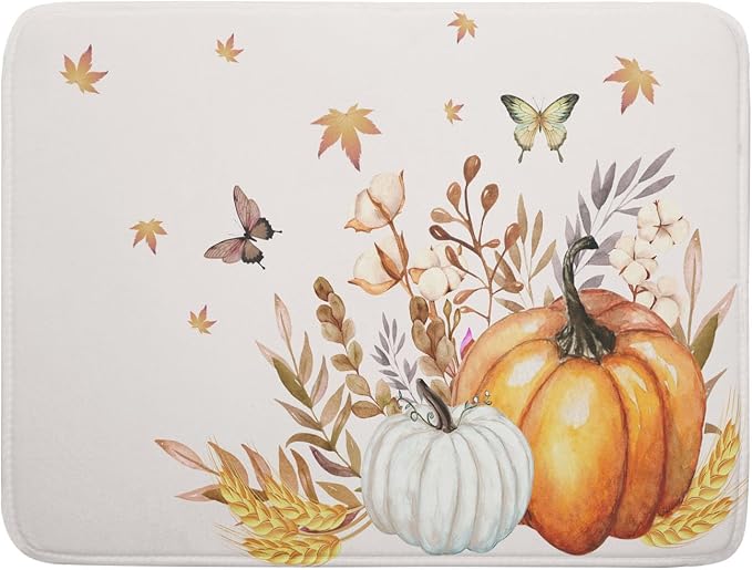 Fall Pumpkin Maple Dish Drying Mat by Sweetshow