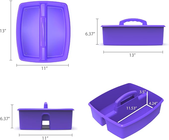 Storex 2-Compartment Large Craft Caddy – Multipurpose Classroom Organizer - Image 8
