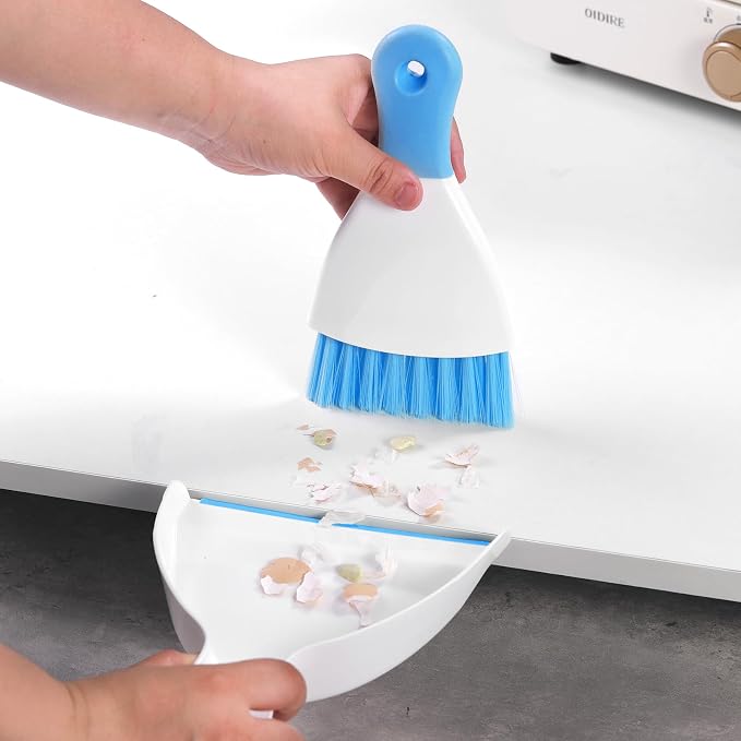 NACENA Mini Dustpan and Brush Set 2 Pack, Small Broom and Dustpan Set Dust Pan - Image 3