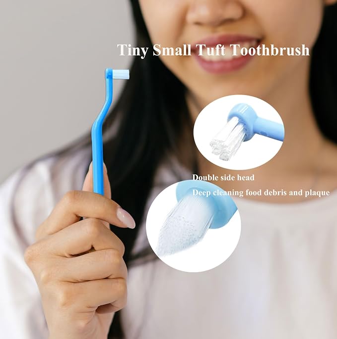 FRUTA Orthodontic Toothbrush 4pcs Tiny Tuft Toothbrush Two in One Double Head - Image 3