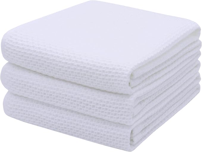 Mia'sDream Cotton Kitchen Towels and Dish Cloths Sets, Waffle Weave Dish Towels by MiasDream