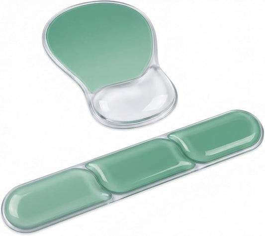 AUPET Ergonomic Gel Mouse Pad and Keyboard Wrist Rest Set, Crystal Gel Cushion by AUPET
