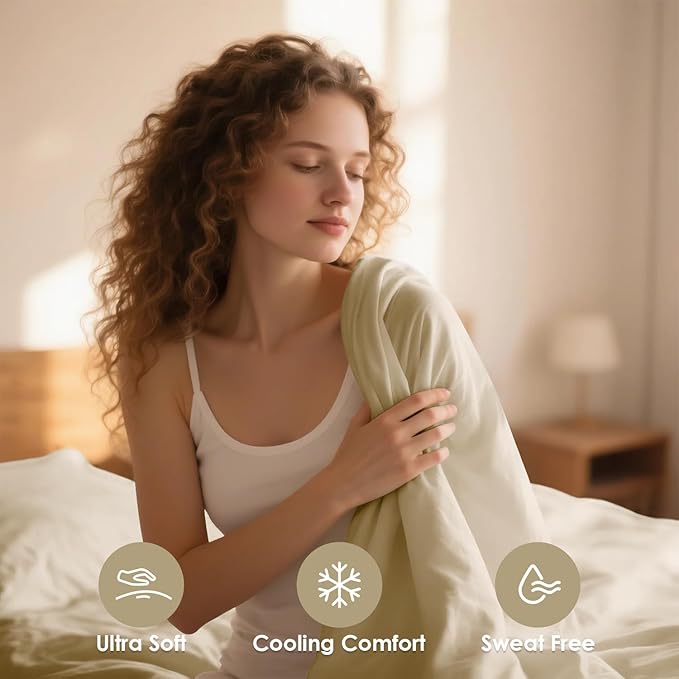 Breathable Cooling Full Sheet Set - Hotel Luxury 4 Piece Deep Pocket Sheets for Full Size Bed, Fits 16" Mattress, Easy Care Wrinkle Free Bedding Sheet and Pillowcase Set, Beige