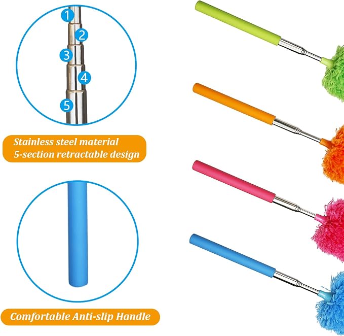 4 Pack Microfiber Feather Duster, - Image 3