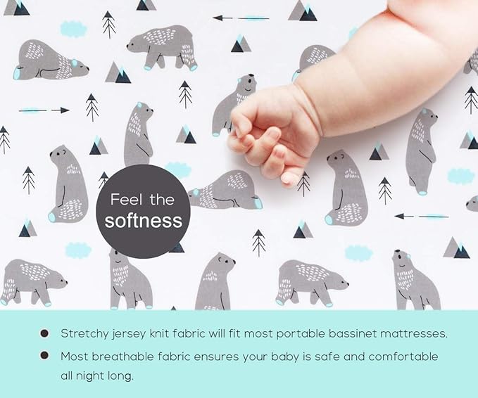 BROLEX Baby Fitted Crib Sheets: Kid Crib Sheets - Set of 2 for Toddler Standard Size Crib Mattress for Boys and Girls - Jersey Knit Crib Bed Sheets Owl Bear