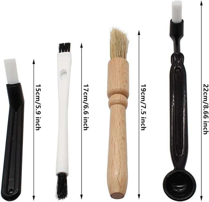 Coffee Grinder Cleaning Brush, Espresso Machine Brush Kit Wood Handle & Natural - Image 2