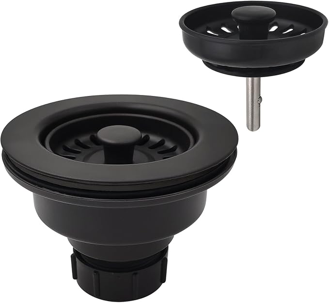 Black Polymer Drain Kitchen Sink Drain Assembly by EADOT