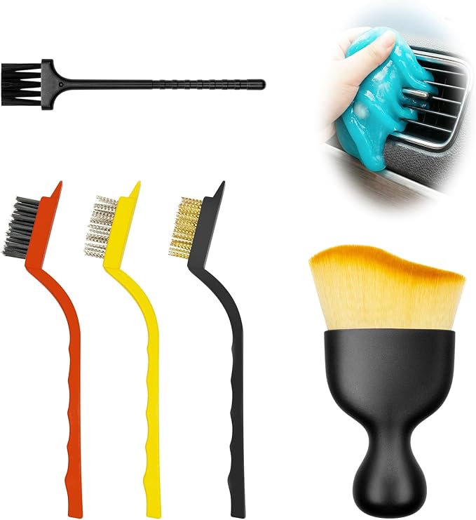 Car Interior Detailing Brush Cleaning Kit, Soft Bristle Dusting Brush, Wire by LCWYORH