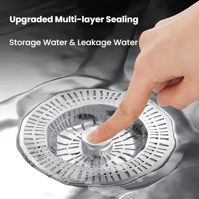 3 in 1 Kitchen Sink Drain Strainer, Universal Stainless Steel Kitchen Sink - Image 8