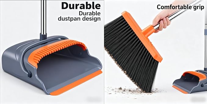 Upgrade Long Handle Design Broom and Dustpan Set - Image 2