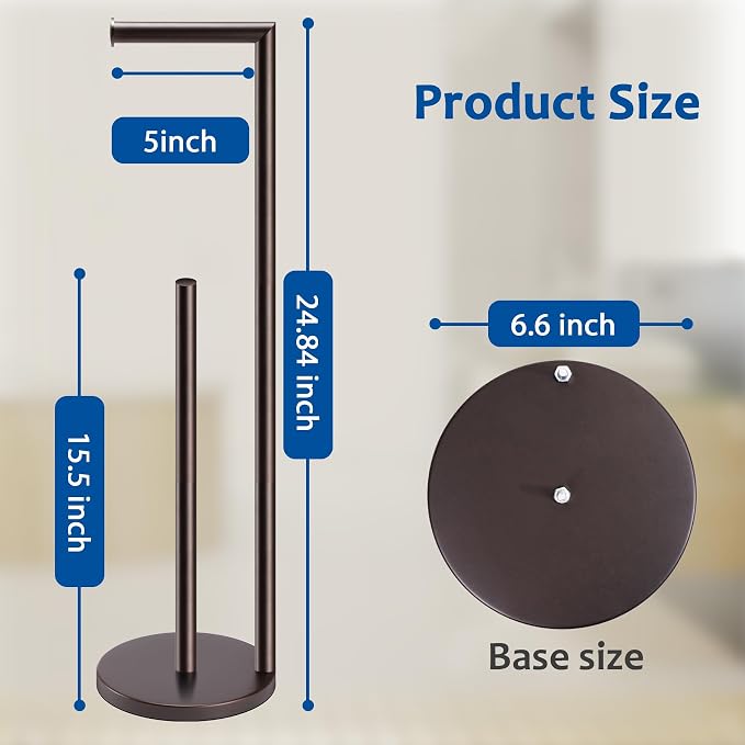 Toilet Paper Holder Stand, Toilet Paper Holder Free Standing, Bronze Toilet - Image 2