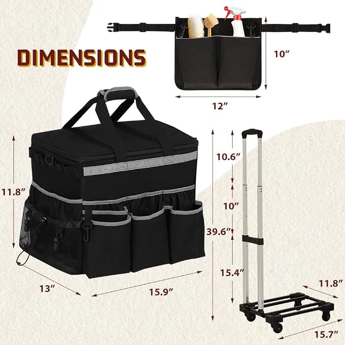 Rolling Cleaning Caddy, Cleaning Supplies Organizer - Image 2