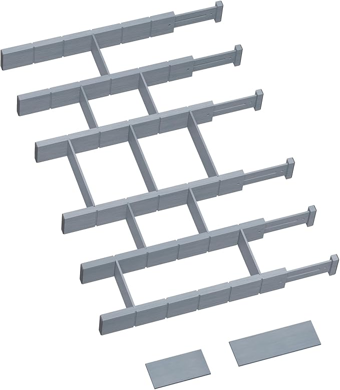 6 Pack Bamboo Drawer Dividers by GZOOGHOME
