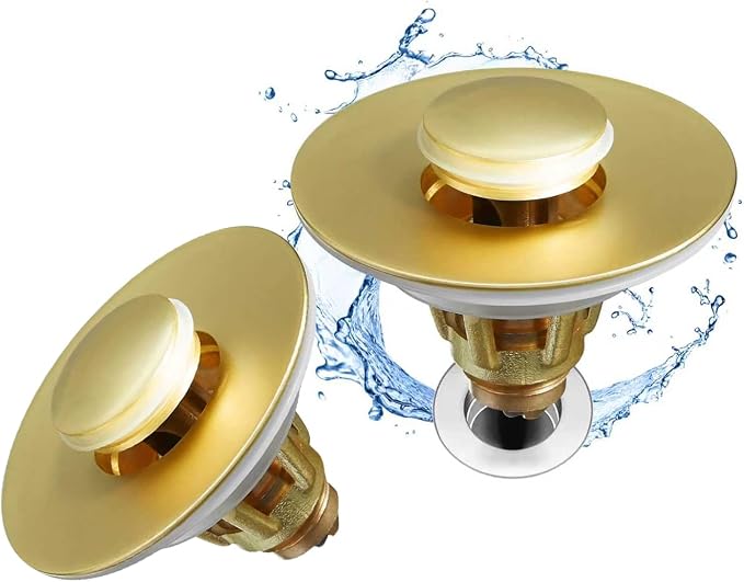 Fransiton 2 Pack Bathroom Sink Stopper, 1.1-1.77 Inch Basin Pop Up Sink Drain by Fransiton