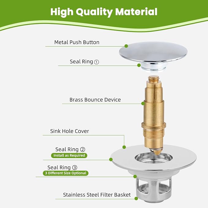 Universal Bathroom Sink Drain Strainer Hair Catcher Upgraded - Image 6