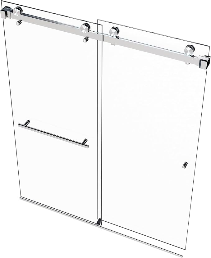 VITRA-200 56.5-59" W x 78" H Twinglide Frameless Shower Door w/ 3/8" Clear - Image 7