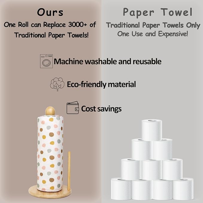 25 Pack Reusable Tissue Paperless Towel Roll Washable Cotton - Image 3