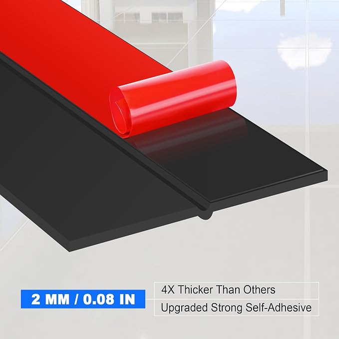 ToLanbbt Weather Stripping Silicone Door Seal Strip 1 in x 20 ft Door Draft - Image 3