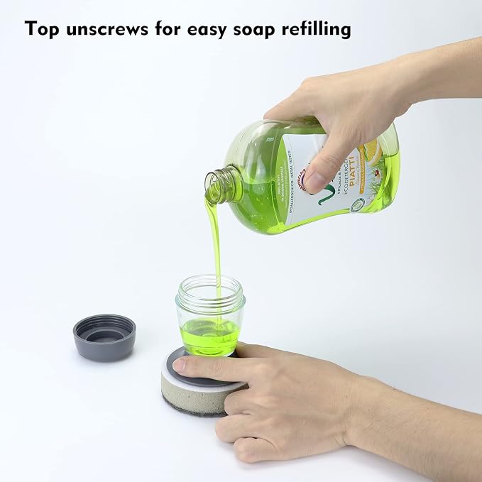 Dish Brush with Soap Dispenser, Kitchen Scrub Brush - Image 3