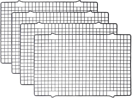 Tebery 4 Pack Black Heavy-Duty Wire Cooking Rack Baking Racks, Nonstick Baking by Tebery
