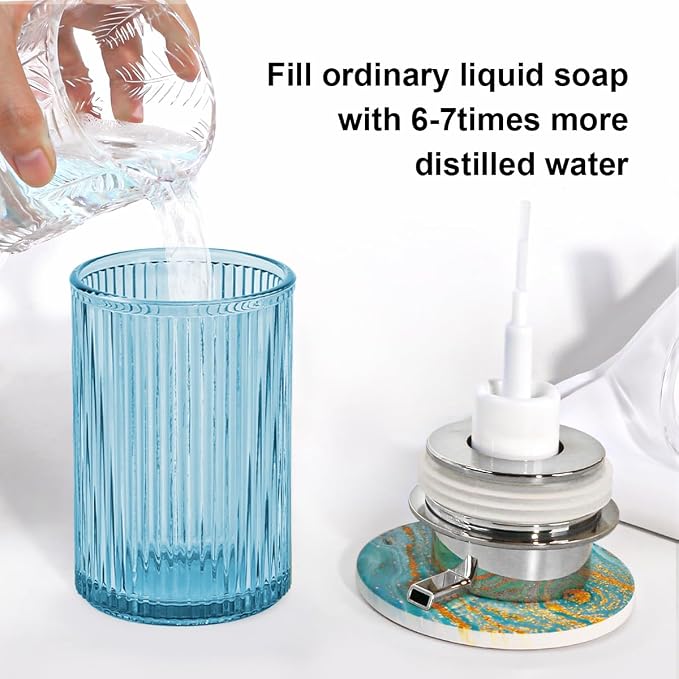 Purple Foaming Soap Dispenser, 12 Oz Glass Foaming Hand Soap Dispenser - Image 6