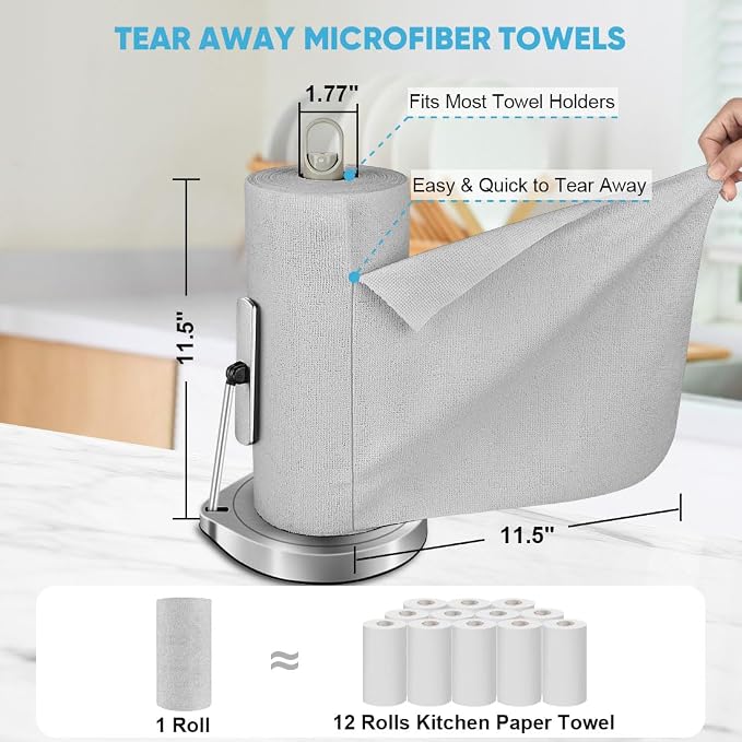 AIDEA Microfiber Cleaning Cloth Roll, Reusable Paper Towels Tear Away Cloth - Image 3