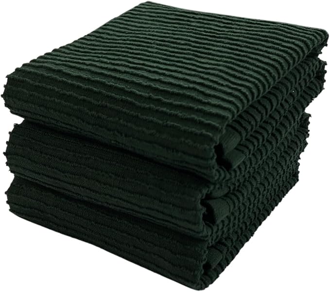 Serafina Home Dark Green Kitchen Hand Dish Towels: 100% Cotton Cloth Soft by SerafinaHome