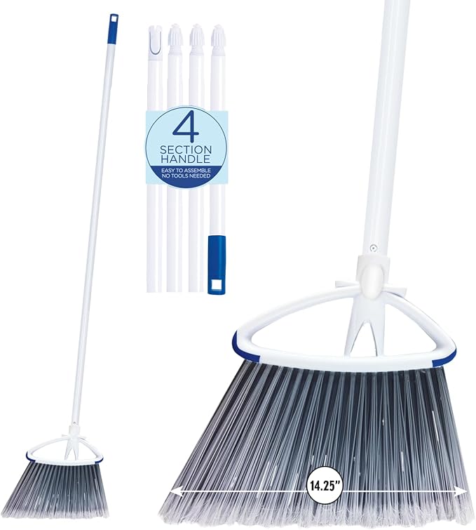 LOLA Large Angle Broom w/up to 14.25" Wide Sweeping, Bristles are Recycled Soda by LolaProducts