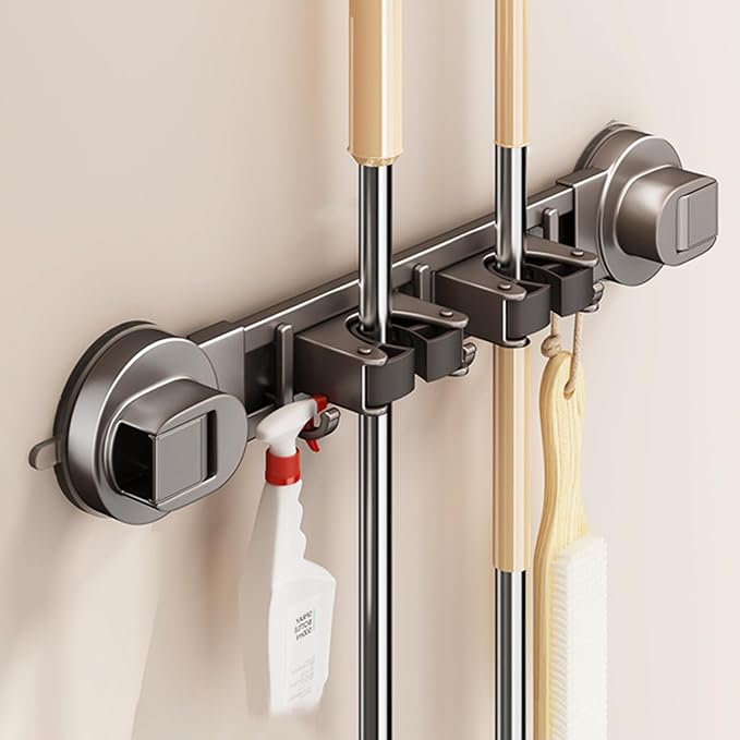 Wall-mounted Mop Holder for Bathrooms, Storage Rack Suitable for Bathrooms by Unknown